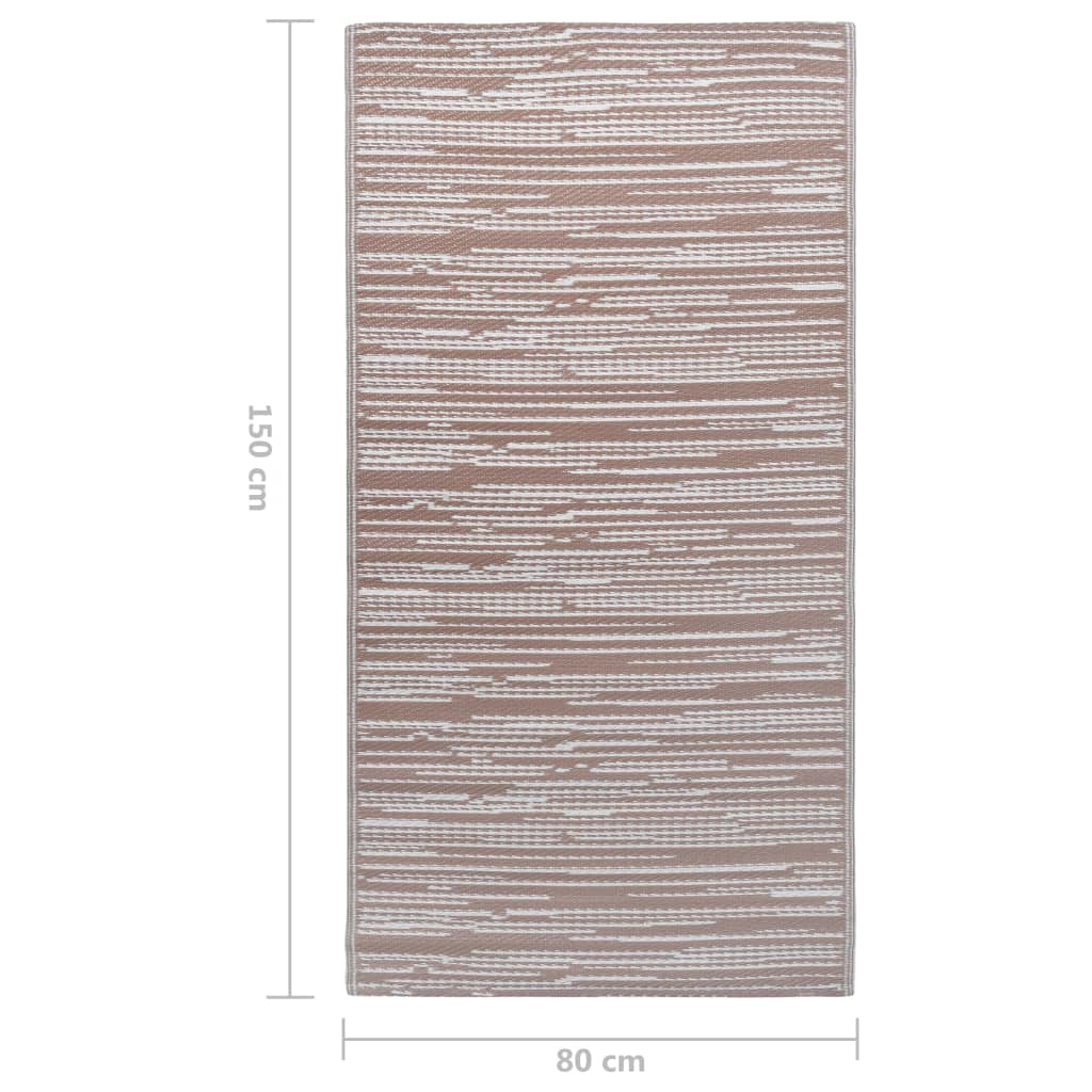 tapis marron et blanc 80x150cm